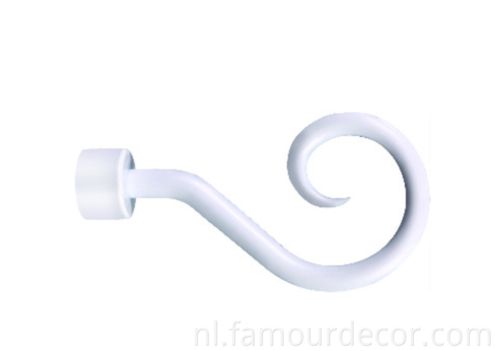 White hook pattern plastic head curtain rod